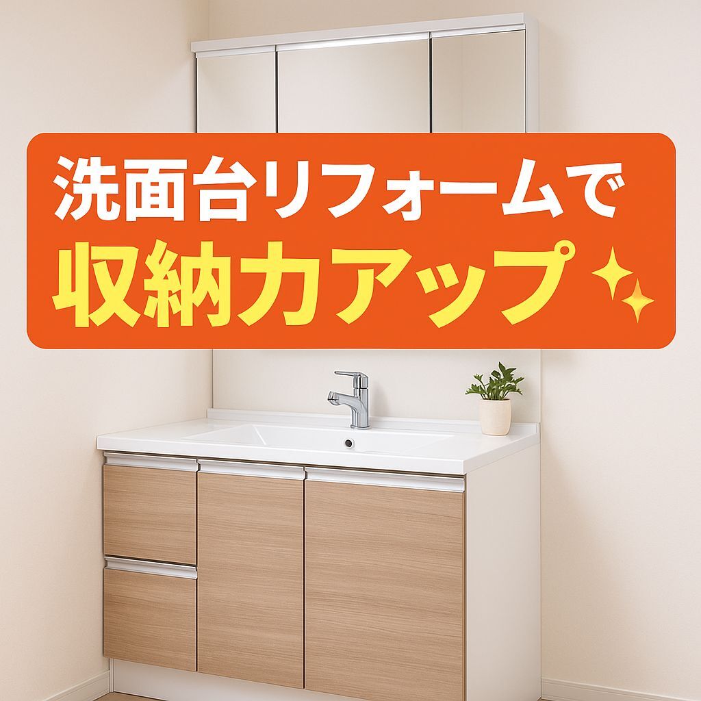 岡崎市羽根町小豆坂での洗面台リフォーム✨水栓がポキッと折れたのがきっかけでした