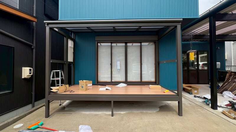 名古屋市名東区　後方支持カーポートでつくる、出入りしやすい駐車スペース