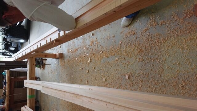 蒲郡市　N様邸　現場状況　加工作業